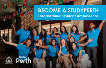 group of happy international student ambassadors