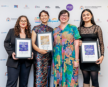 Dr Fiona Navin with finalists of the 2023 ECU Community Leadership Award. 