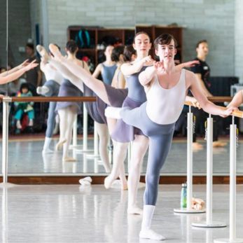 Classical ballet dancers in studio at WAAPA.