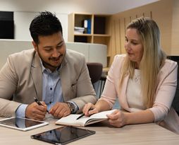 A student discussing their career plans with a Career Adviser
