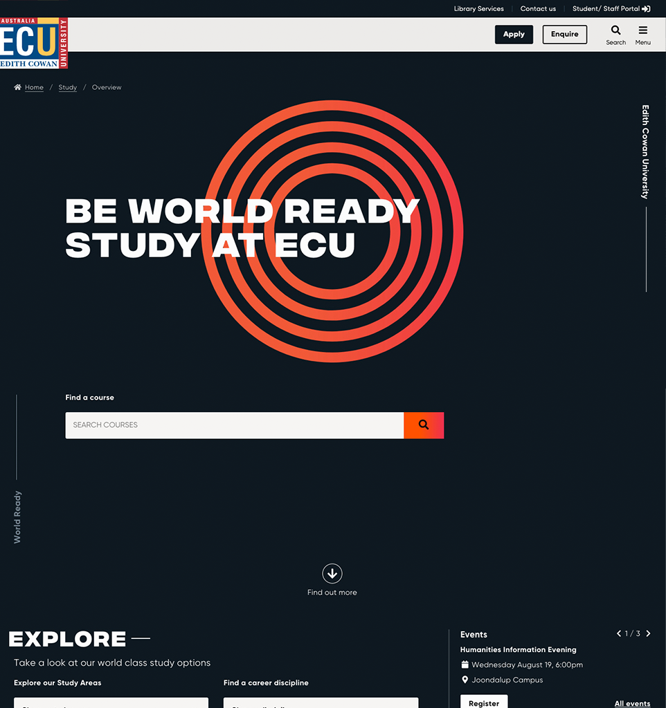 Future Student - Web experience example