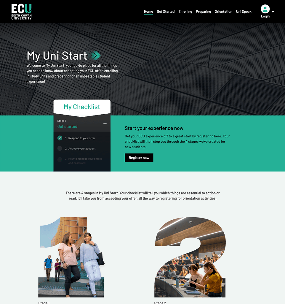 New Student - Web experience theme example