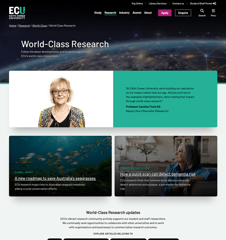 World Class - Web experience theme example