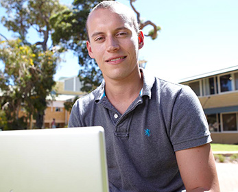 Student with laptop